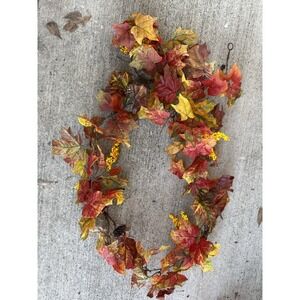 Autumn Maple Leaves And Berries Garland 5.7 Ft Home Window Fireplace Door Decor